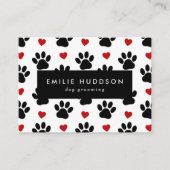 Muster von Pfoten, Hunde-Groomer, Hunde-Walker, Pe Visitenkarte (Vorderseite)