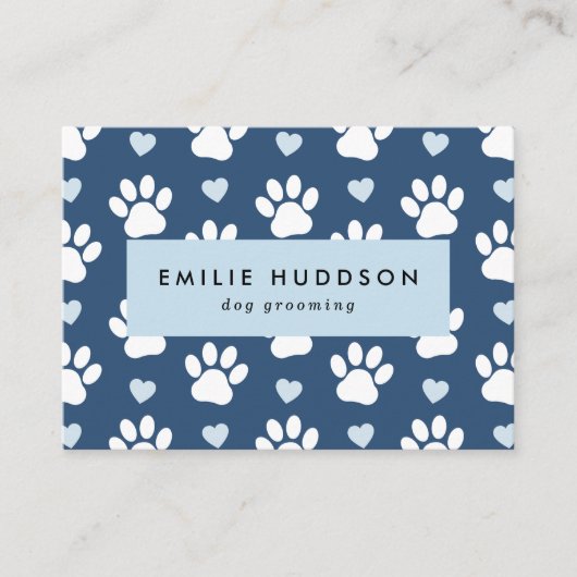 Muster von Pfoten, Hunde-Groomer, Hunde-Walker, Pe Visitenkarte (Vorderseite)