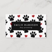 Muster von Pfoten, Hunde-Groomer, Hunde-Walker, Pe Visitenkarte (Vorderseite)