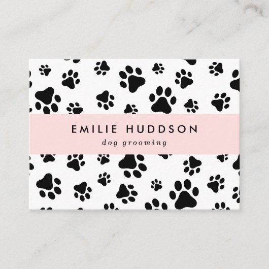 Muster von Pfoten, Hunde-Groomer, Hunde-Walker, Pe Visitenkarte (Vorderseite)