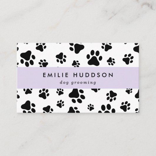 Muster von Pfoten, Hunde-Groomer, Hunde-Walker, Pe Visitenkarte (Vorderseite)