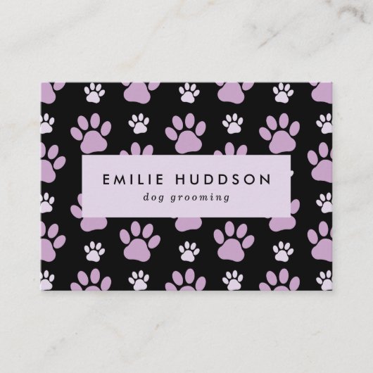 Muster von Pfoten, Hunde-Groomer, Hunde-Walker, Pe Visitenkarte (Vorderseite)