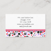 Muster von Pfoten, Hunde-Groomer, Hunde-Walker, Pe Visitenkarte (Rückseite)