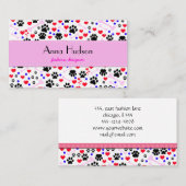 Muster von Pfoten, Hunde-Groomer, Hunde-Walker, Pe Visitenkarte (Vorne/Hinten)