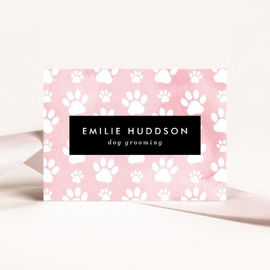 Muster von Pfoten, Hunde-Groomer, Hunde-Walker, Pe Visitenkarte