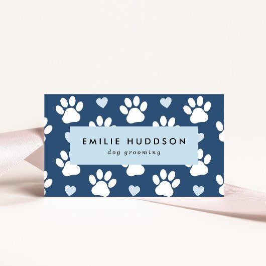 Muster von Pfoten, Hunde-Groomer, Hunde-Walker, Pe Visitenkarte