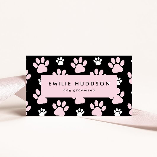 Muster von Pfoten, Hunde-Groomer, Hunde-Walker, Pe Visitenkarte