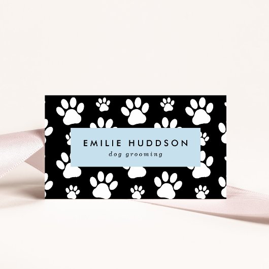 Muster von Pfoten, Hunde-Groomer, Hunde-Walker, Pe Visitenkarte