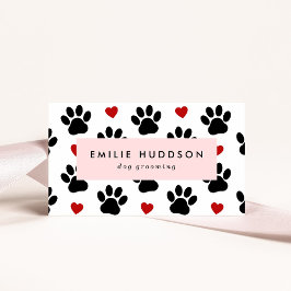 Muster von Pfoten, Hunde-Groomer, Hunde-Walker, Pe Visitenkarte