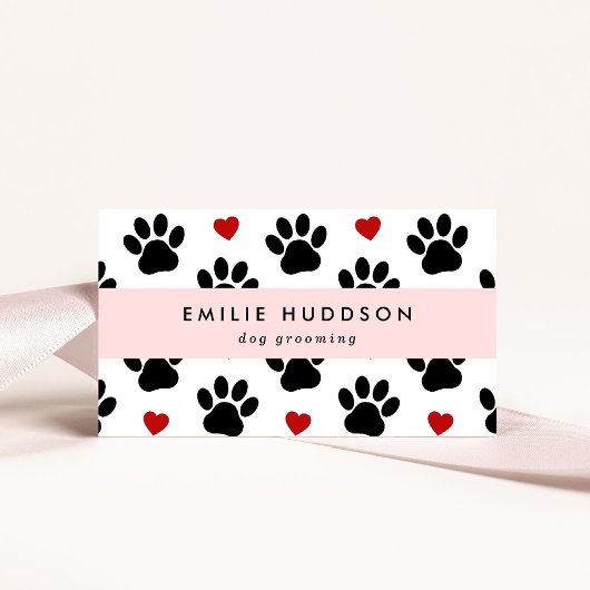 Muster von Pfoten, Hunde-Groomer, Hunde-Walker, Pe Visitenkarte
