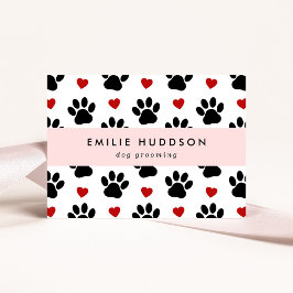 Muster von Pfoten, Hunde-Groomer, Hunde-Walker, Pe Visitenkarte