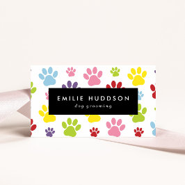 Muster von Pfoten, Hunde-Groomer, Hunde-Walker, Pe Visitenkarte