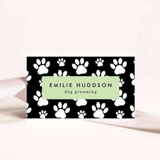 Muster von Pfoten, Hunde-Groomer, Hunde-Walker, Pe Visitenkarte