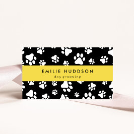 Muster von Pfoten, Hunde-Groomer, Hunde-Walker, Pe Visitenkarte