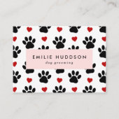 Muster von Pfoten, Hunde-Groomer, Hunde-Walker, Pe Visitenkarte (Vorderseite)