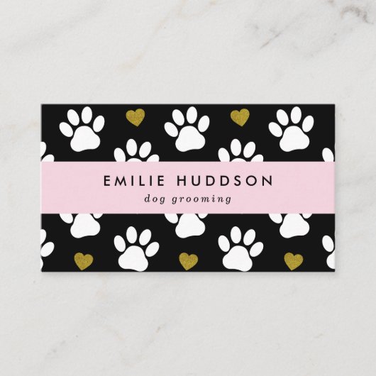 Muster von Pfoten, Hunde-Groomer, Hunde-Walker, Pe Visitenkarte (Vorderseite)