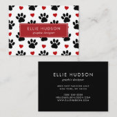 Muster von Pfoten, Hunde-Groomer, Hunde-Walker, Pe Visitenkarte (Vorne/Hinten)