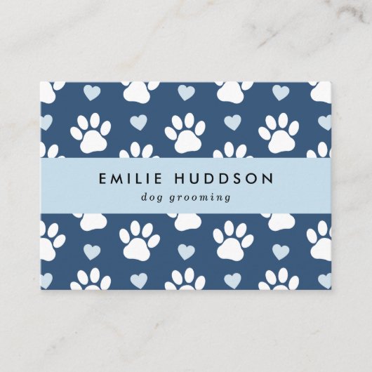 Muster von Pfoten, Hunde-Groomer, Hunde-Walker, Pe Visitenkarte (Vorderseite)