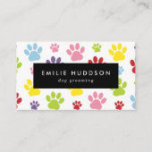 Muster von Pfoten, Hunde-Groomer, Hunde-Walker, Pe Visitenkarte (Vorderseite)