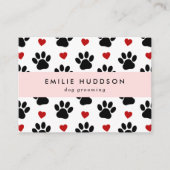 Muster von Pfoten, Hunde-Groomer, Hunde-Walker, Pe Visitenkarte (Vorderseite)