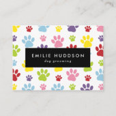 Muster von Pfoten, Hunde-Groomer, Hunde-Walker, Pe Visitenkarte (Vorderseite)