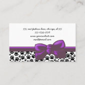 Muster von Pfoten, Hunde-Groomer, Hunde-Walker, Pe Visitenkarte (Rückseite)