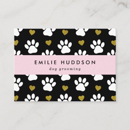 Muster von Pfoten, Hunde-Groomer, Hunde-Walker, Pe Visitenkarte (Vorderseite)