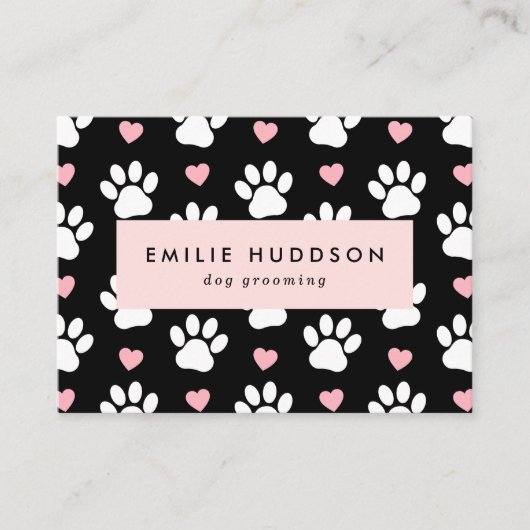 Muster von Pfoten, Hunde-Groomer, Hunde-Walker, Pe Visitenkarte (Vorderseite)