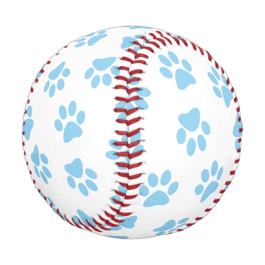 Muster von Pfoten, Hundeschäben, blaue Baby-Paws Baseball (Schrägansicht)