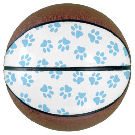 Muster von Pfoten, Hundeschäben, blaue Baby-Paws Basketball