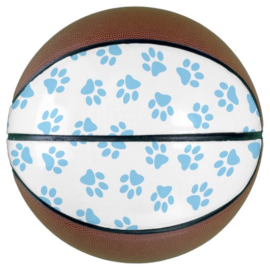 Muster von Pfoten, Hundeschäben, blaue Baby-Paws Basketball (Vorderseite)