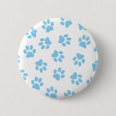 Muster von Pfoten, Hundeschäben, blaue Baby-Paws Button (Vorderseite)