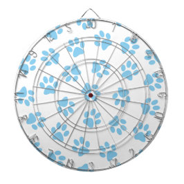 Muster von Pfoten, Hundeschäben, blaue Baby-Paws Dartscheibe