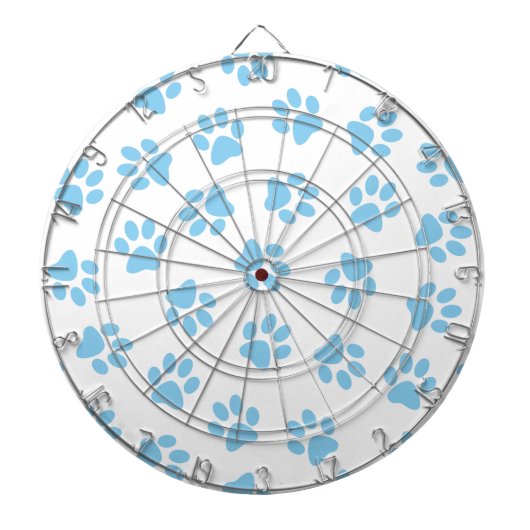 Muster von Pfoten, Hundeschäben, blaue Baby-Paws Dartscheibe (vorne)