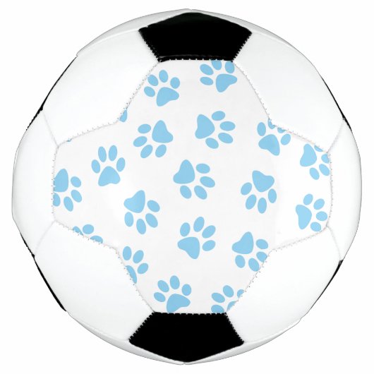Muster von Pfoten, Hundeschäben, blaue Baby-Paws Fußball (Vorderseite)