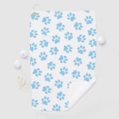 Muster von Pfoten, Hundeschäben, blaue Baby-Paws Golfhandtuch (Insitu)