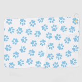 Muster von Pfoten, Hundeschäben, blaue Baby-Paws Golfhandtuch (Horizontal)