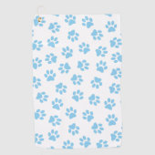 Muster von Pfoten, Hundeschäben, blaue Baby-Paws Golfhandtuch (Vorderseite)