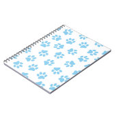 Muster von Pfoten, Hundeschäben, blaue Baby-Paws Notizblock (Linke Seite)
