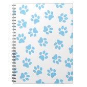 Muster von Pfoten, Hundeschäben, blaue Baby-Paws Notizblock (Vorderseite)