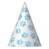 Muster von Pfoten, Hundeschäben, blaue Baby-Paws Partyhütchen (Links)