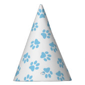 Muster von Pfoten, Hundeschäben, blaue Baby-Paws Partyhütchen (Rechts)