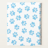 Muster von Pfoten, Hundeschäben, blaue Baby-Paws Planer (Rückseite)