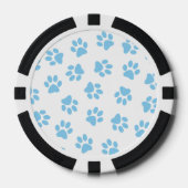 Muster von Pfoten, Hundeschäben, blaue Baby-Paws Pokerchips (Vorderseite)