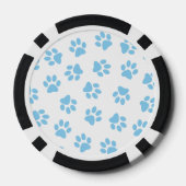 Muster von Pfoten, Hundeschäben, blaue Baby-Paws Pokerchips (Rückseite)
