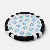 Muster von Pfoten, Hundeschäben, blaue Baby-Paws Pokerchips (Einzeln)