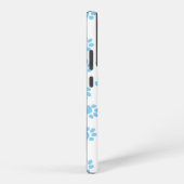 Muster von Pfoten, Hundeschäben, blaue Baby-Paws Samsung Galaxy Hülle (Rechte Seite)