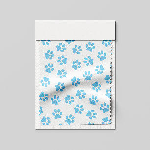 Muster von Pfoten, Hundeschäben, blaue Baby-Paws Stoff