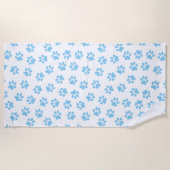 Muster von Pfoten, Hundeschäben, blaue Baby-Paws Strandtuch (Vorderseite)