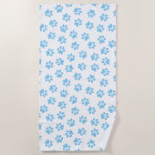 Muster von Pfoten, Hundeschäben, blaue Baby-Paws Strandtuch (Vorderseite)
